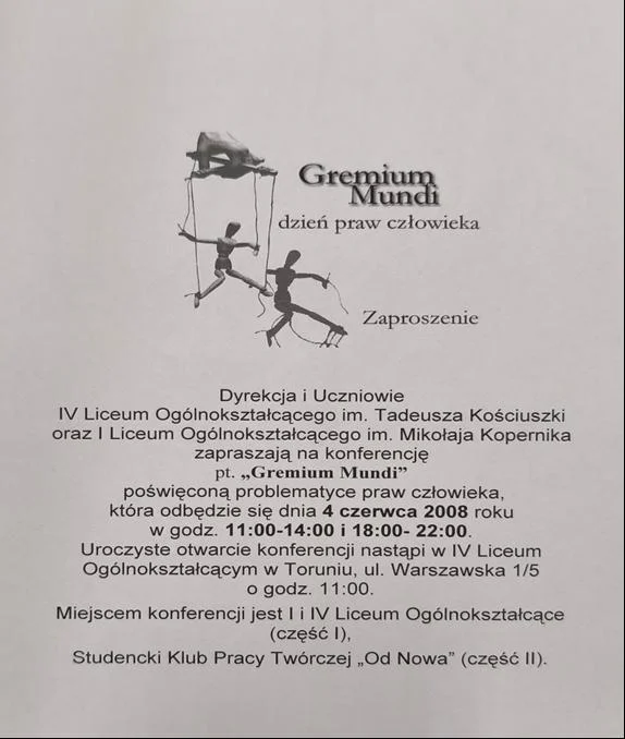 zdjęcia zaproszenia na imprezęGremium Mundi