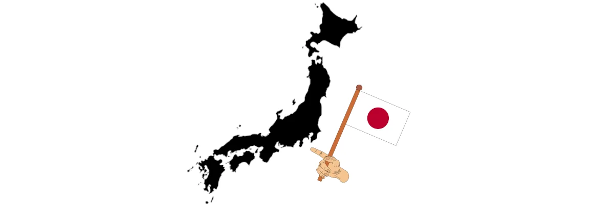 baner z Japonią i japońską flagą