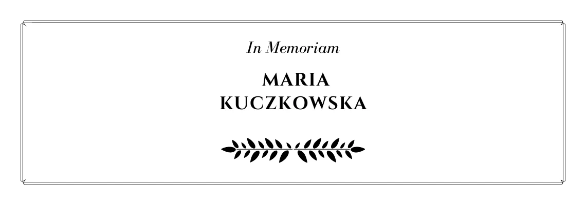14 października zmarła Pani Profesor Maria Kuczkowska