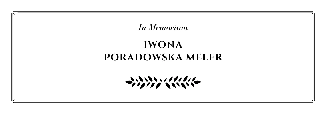 5 lutego zmarła Pani Profesor Iwona Poradowska Meler